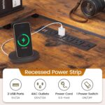 SEDETA L Shaped Desk with 6 Drawer, 108" Home Office Desk with File Drawer & Power Outlet, Corner Computer Desk with Monitor Shelf, Two Person Desk, Gaming Desk with Led Lights, Rustic Brown - Image 7