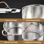 8 Quart Stock Pot, 3 Ply Whole Clad Stainless Steel Stock Pot, 8 QT Cooking Pot with Lid, Induction Pot for Cooking, 18/10 Stainless Steel Cookware Stockpots Oven, Gas and Dishwasher Safe - Image 6