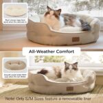 Bedsure Dog Beds for Small Dogs - Round Cat Beds for Indoor Cats, Washable Pet Bed for Puppy and Kitten with Slip-Resistant Bottom, 20 Inches, Camel - Image 3