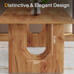 Tribesigns Modern Dining Table for 6 to 8 People, 71" Large Kitchen Dining Table with Wood Pedestal Base, Rectangular Long Dinner Table for Kitchen, Dining Room, Living Room, Rustic Brown - Image 3