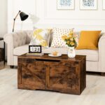 HOOBRO Storage Bench, 39.4” Retro Wooden Storage Chest with U-Shaped Cut-Out Pull, Safety Hinge, Supports 220 lb and Easy Assembly for Toy Box Organizer (Rustic Brown) BF771CW01 - Image 5