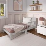 Dream On Me Brookside Wooden Toddler Bed in Pebble Grey, Greenguard Gold & JPMA Certified, Kids Bed with Safety Rails, Low-to-Floor Design, Non-Toxic Pinewood Finish - Image 3