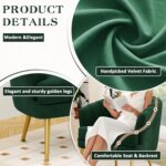 Andeworld Velvet Accent Chair, Upholstered Modern Single Sofa Side Chair,Comfy Barrel Club Living Room Armchair with Golden Metal Legs for Bedroom Living Reading Room Office, Green - Image 8