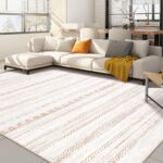 Nakagishi Area Rug Living Room Rugs: 5x7 Washable Boho Large Neutral Farmhouse Soft Moroccan Stain Resistant Indoor Carpet for Bedroom Nursery Kids Playroom Office Dining Room Home House Decor- Brown - Image 2
