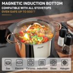8 Quart Stock Pot, 3 Ply Whole Clad Stainless Steel Stock Pot, 8 QT Cooking Pot with Lid, Induction Pot for Cooking, 18/10 Stainless Steel Cookware Stockpots Oven, Gas and Dishwasher Safe - Image 5