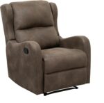 Lexicon Manual Recliner Chair, Reclining Sofa Chair, Home Theater Seating, Wall Hugger, Manual Recliner for Living Room/Office/Apartment, Easy Assembly, Brown Polished Microfiber - Image 8