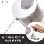 BINO | Salad Spinner - 2.6 Qt | Small Manual Lettuce Spinner with Built-in Draining System | Salad Spinner, Colander, and Water Pitcher in One | Fruit & Vegetable Basket Colander | Kitchen Gadgets - Image 6