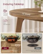 VASAGLE MAEZO Collection - Round Dining Table for 4-6 People, 47.2 Inches Circle Kitchen Table with Tapered Legs, Curved Transitions, for Dining Room, Kitchen, Honey Brown UKDT091KB02S - Image 7