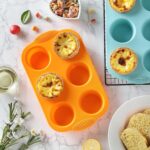 2PCS Silicone Muffin Cupcake Pan Molds, Ohola 6-Cavity Nonstick Silicone Muffin Pans for baking, Perfect for Cupcakes, Muffin, Brownies and More, BPA Free, 2 Pack (Orange and Peacock Blue) - Image 9