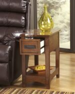 Signature Design by Ashley Breegin New Traditional Wooden Chair Side End Table with 1 Drawer and 1 Fixed Shelf, Brown - Image 11