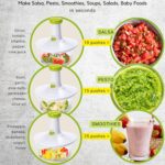 Brieftons Express Manual Food Chopper: 6.8-Cup, Hand Chopper Vegetable Cutter to Chop Veggies, Fruits, Herbs, Garlic Onion Chopper for Salsa, Salad, Pesto, Hummus, Guacamole, Coleslaw, Indian Cooking - Image 8