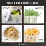 BINO | Salad Spinner - 2.6 Qt | Small Manual Lettuce Spinner with Built-in Draining System | Salad Spinner, Colander, and Water Pitcher in One | Fruit & Vegetable Basket Colander | Kitchen Gadgets - Image 7