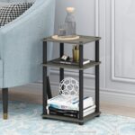 Furinno JUST Side Table, 3-Tier End Table, Open Shelves Night Stand, Bedside Table, Toolless Assembly, for Living Room, Bedroom, Bathroom, French Oak - Image 3