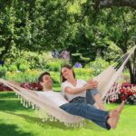 Hammock Hanging Swing Double Max 500lbs Macrame for Indoor Outdoor Patio Yard Garden (Beige) - Image 10