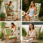 Codi Rocking Chair Cushions, Water Resistant Rocker Chairs Replacement Cushion Set for Patio Porch Garden - Fits Most Standard Rockers, Sage 1PK - Image 6