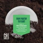 100% Compostable Paper Bowls 12 oz. [1000 Count] Heavy-Duty Soup Bowls - Natural White Color Unbleached Bagasse Bowls - Eco-Friendly Disposable Biodegradable Sugarcane - [Bulk Case 8 x 125 Pack] - Image 6