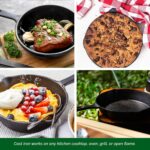 Elegant Kitchen Nonstick Pan, Premium Pre-Seasoned Cast Iron Skillet, Frying Pan for Oven, Stove or Grill, Safe for Indoor & Outdoor – 10 Inch - Image 5