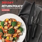 Knife Set, Astercook 21 Pieces Knife Sets for Kitchen with Block, Dishwasher Safe Kitchen Knife Set with Built-in Sharpener, German Stainless Steel Black Knife Block Set - Image 7