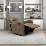 Lexicon Manual Recliner Chair, Reclining Sofa Chair, Home Theater Seating, Wall Hugger, Manual Recliner for Living Room/Office/Apartment, Easy Assembly, Brown Polished Microfiber - Image 7