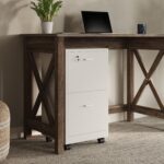 File Cabinet - 2-Drawer Cabinet with Lock and Deep Drawer Storage - Rolling Filing Cabinet for Under The Desk, Home, or Office by Lavish Home (White) - Image 6