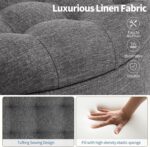 Furniliving 18.7inch Storage Round Ottoman, Footstools with Hidden Storage with Removable Lid, Stylish Button Tufted Design Ottoman Foot Stools for Living Room, Bedroom，Darkgrey - Image 9