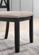 Roundhill Furniture Windvale Fabric Upholstered Dining Chair, Set of 2, Black - Image 8