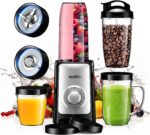 Smoothie Blender, Personal Blender for Shakes and Smoothies,12Pcs Coffee Grinder and Countertop Blenders Combo for Kitchen, Portable Smoothie Blenders with 10oz/17oz x2/23oz Cups (BLACK) (black2) - Image 2