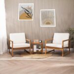 Double Adirondack Side Table, Weather-Resistant Rectangular End Table for Patio, Garden, Lawn, and Living Room. Ideal as a Stylish Indoor and Outdoor Side Table Companion, Natural - Image 10