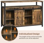 Yaheetech TV Stand, Entertainment Center with Storage Cabinets for 55 Inches TV, Barn Door TV Stand with Height Adjustable Shelves, Farmhouse TV Console for Living Room, 47 Inch - Image 9