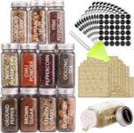 SWOMMOLY 36 Glass Spice Jars with 703 Spice Labels, Empty Square Spice Bottles 4 oz with Pour/Sift Shaker Lid, Airtight Cap, Chalk Marker and Funnel Complete Set - Image 2