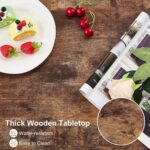 VECELO Wood 2-Tier Black Coffee Table with Storage Shelf for Living Room/Office Reception, Metal Frame & Wooden Tabletop, Modern Design, Brown - Image 8