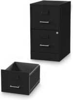 Alera Soho Vertical File Cabinet, 2 Drawers: File/File, Letter, Black, 14" X 18" X 24.1" - Image 8