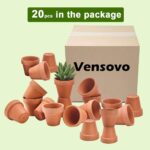 vensovo 3 Inch Terra Cotta & Terracotta Pots with Drainage - 20 Pack Clay Flowerpots, Succulent Nursery Planter Great for Plants, Crafts, Wedding Favor - Image 9