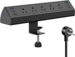 Jgstkcity Desk Clamp Power Strip USB C,40W Total Fast Charging Station,4 PD 20W USB C Ports,Desk Edge Mount Surge Protector,5 Outlets,Fit 1.96" Tabletop Edge,ETL Listed - Image 2