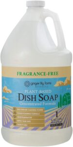 Ginger Lily Farms Botanicals Plant-Based Liquid Dish Soap, Concentrated Formula with Max Grease Cleaning Power, Cruelty-Free, Fragrance-Free, 1 Gallon Refill (128 Fl. Oz.), Clear - Image 2