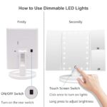 WEILY Makeup Mirror with 21 LED Lights,Two Power Supply Modes, Adjustable Touch Screen and 1x/2x/3x Magnification Tri-Fold Vanity Mirror,Chargeable Travel Cosmetic Mirror for Desktop(White) - Image 6