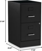 Alera Soho Vertical File Cabinet, 2 Drawers: File/File, Letter, Black, 14" X 18" X 24.1" - Image 3