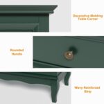 RoyalCraft Green Nightstand for Bedroom, Wide Nightstand with 3 Drawer, Modern End Table, Wood Beside Table for Home and Office, Green - Image 5