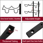 JKsmart 24 Bottles Wall Mounted Wine Rack, Adjustable Height Wine Rack Wall Mounted for Wine Bottles, Liquor, Champagne, Matte Metal Black Wine Wall Rack for Kitchen, Pantry, Bar, Wine Cellar - Image 7