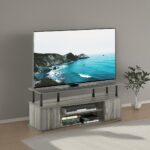 Furinno JAYA Large Entertainment Stand for TV Up to 55 Inch, French Oak Grey/Black - Image 6