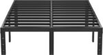 Full Metal Bed Frame - 14 Inch Tall Heavy Duty Bedframe Black Basic Steel Slats Platform No Box Spring Needed/Easy Assembly/Noise Free - Image 2