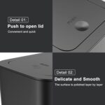 N. NETDOT 3 Pack 10 Liter Small Trash Can with lid, 2.6 Gallon,Garbage Can Slim Trash Bin Waste Basket for Bathroom,Kitchen,Bedroom,Living Room,Office,Laundry - Black - Image 7