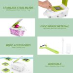 Food Dicer Chopper 5 Blades, Onion Dicer Chopper, Fruit and Veggie and Vegetables Chopper, Food Prep, Light Green - Image 5