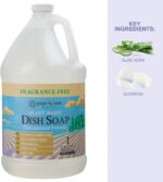 Ginger Lily Farms Botanicals Plant-Based Liquid Dish Soap, Concentrated Formula with Max Grease Cleaning Power, Cruelty-Free, Fragrance-Free, 1 Gallon Refill (128 Fl. Oz.), Clear - Image 6