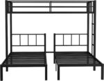 Twin Over Twin Over Twin Triple Bunk Bed for Kids,3 Bed Bunk Beds for 3,Metal Triple Bunk Beds with Built-in Desk,Separates Into 3 Twin Beds,Noise Reduced Structure,Black - Image 10