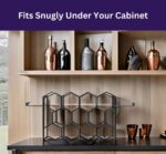 Melvvi Wine Rack Black Metal Large 15" Countertop 3-Tier Stand Holds 14 Bottles & 2 Glasses, Perfect for Kitchen & Bar – No Assembly Required - Image 5