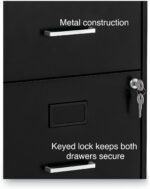 Alera Soho Vertical File Cabinet, 2 Drawers: File/File, Letter, Black, 14" X 18" X 24.1" - Image 7