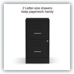 Alera Soho Vertical File Cabinet, 2 Drawers: File/File, Letter, Black, 14" X 18" X 24.1" - Image 4