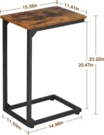 AMHANCIBLE C Shaped Side Table, End Tables Living Room Set of 2, Slide Under Couch Table for Sofa, TV Trays for Bedroom, Small Space, Rustic Brown HET02CBR - Image 4