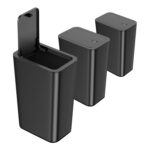 N. NETDOT 3 Pack 10 Liter Small Trash Can with lid, 2.6 Gallon,Garbage Can Slim Trash Bin Waste Basket for Bathroom,Kitchen,Bedroom,Living Room,Office,Laundry - Black - Image 2